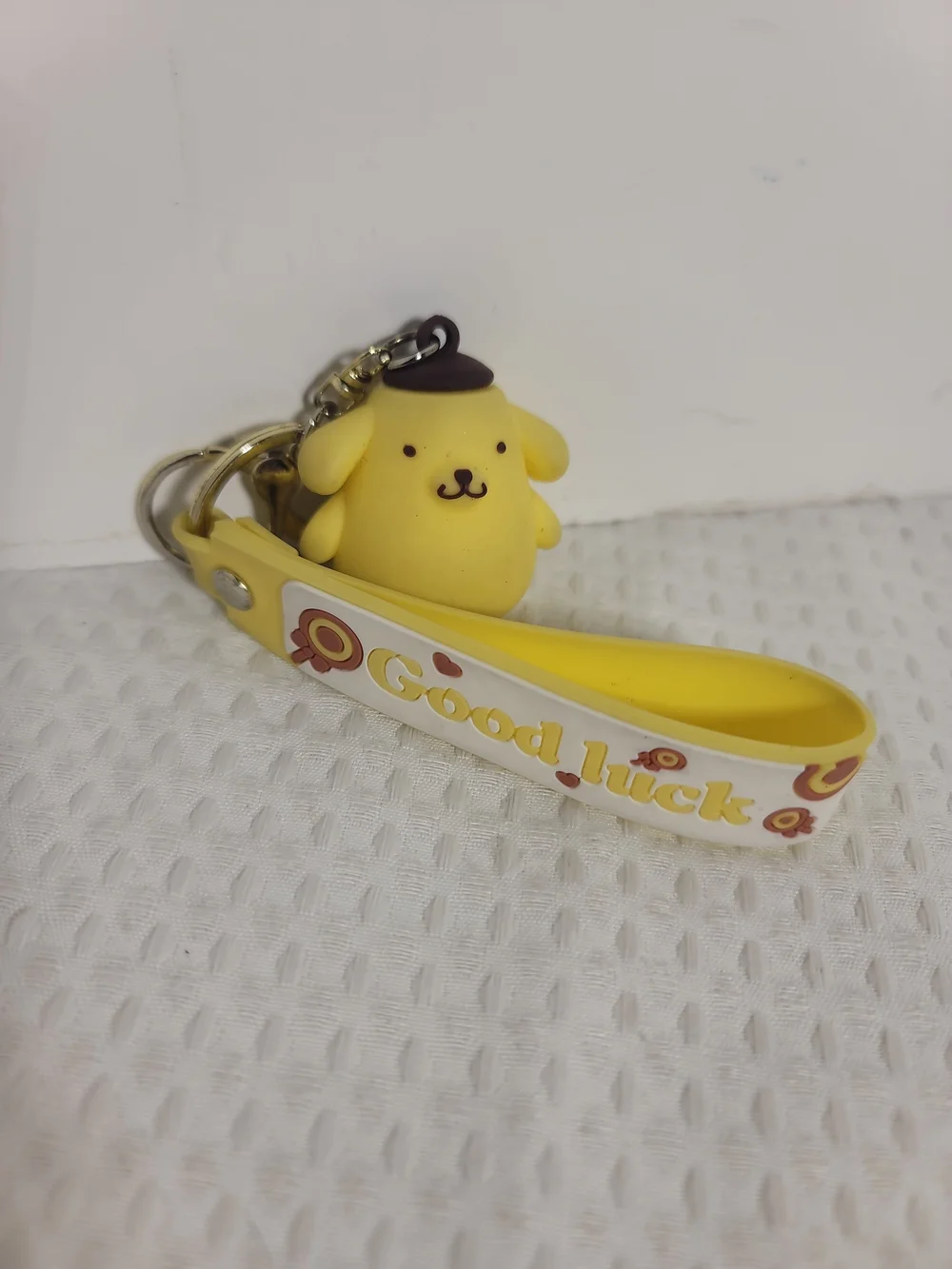 Good Luck Yellow Silicone Kids Keychain Wrist Strap